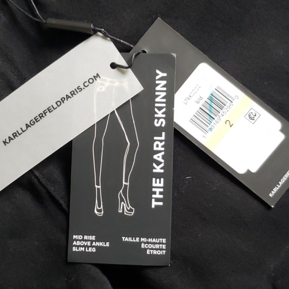 Karl Lagerfeld Paris "The Karl Skinny" Jeans Black SZ 2/26 - Picture 10 of 16